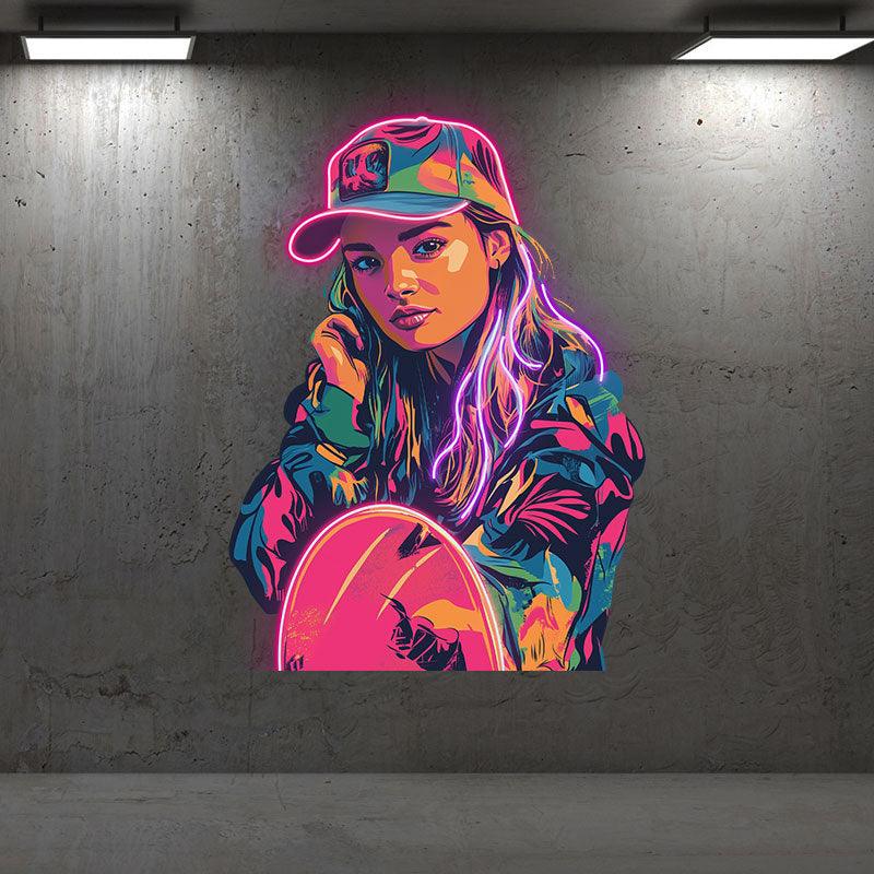 Stylish Girl Neon signs Lights - Colorful LED Decorative Lights, Dazzling Lights for Bedrooms, Game Rooms and Parties