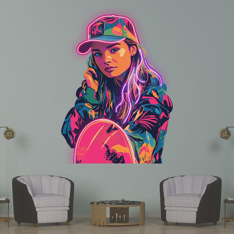 Stylish Girl Neon signs Lights - Colorful LED Decorative Lights, Dazzling Lights for Bedrooms, Game Rooms and Parties