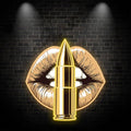 Vibrant Yellow Lips LED Neon Sign - Bold Lip Close-Up with Standing Bullet - Perfect for Edgy Decor & Unique Gifts