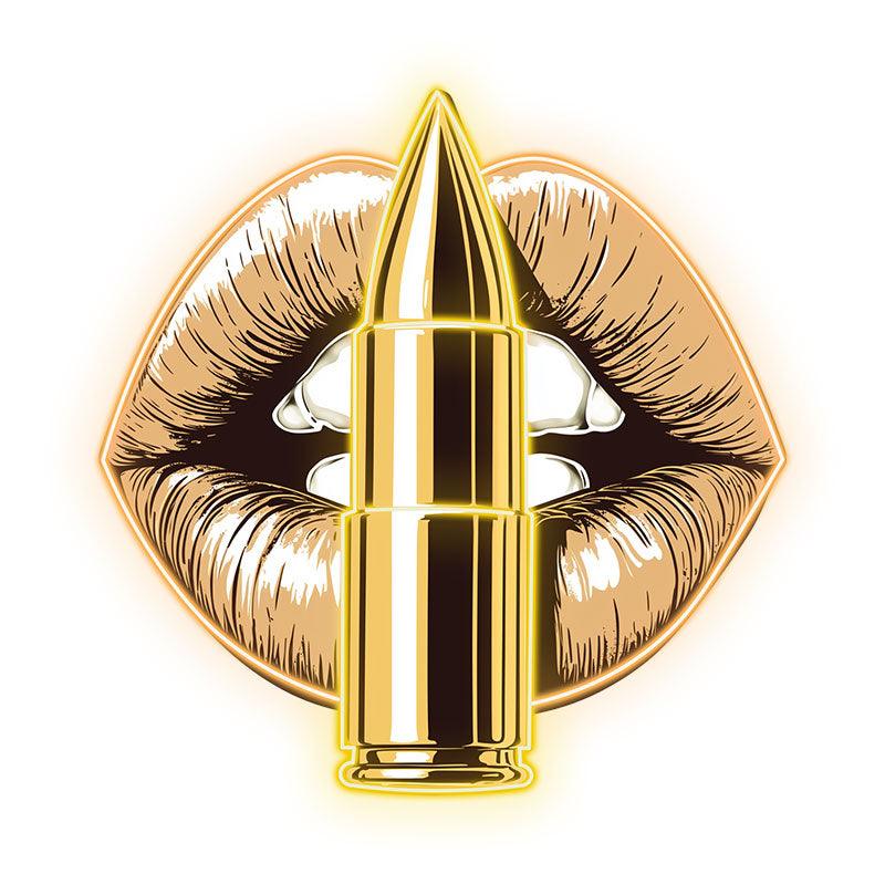 Vibrant Yellow Lips LED Neon Sign - Bold Lip Close-Up with Standing Bullet - Perfect for Edgy Decor & Unique Gifts