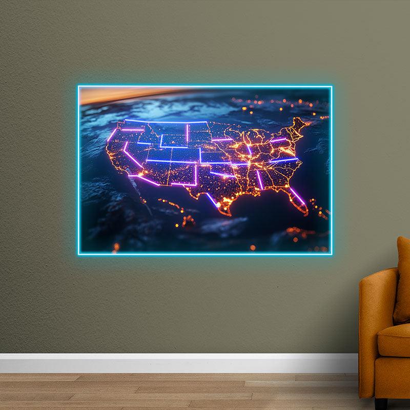Creative Landscape Painting Neon | LED Wall Decorative Lights | Unique Home Art Lighting | For Bedroom, Living Room, Office Modern Decoration