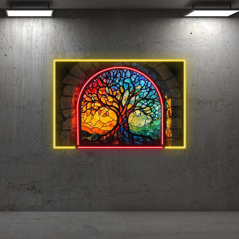 Creative Landscape Painting Neon | LED Wall Decorative Lights | Unique Home Art Lighting | For Bedroom, Living Room, Office Modern Decoration