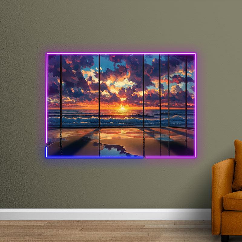 Creative Landscape Painting Neon | LED Wall Decorative Lights | Unique Home Art Lighting | For Bedroom, Living Room, Office Modern Decoration