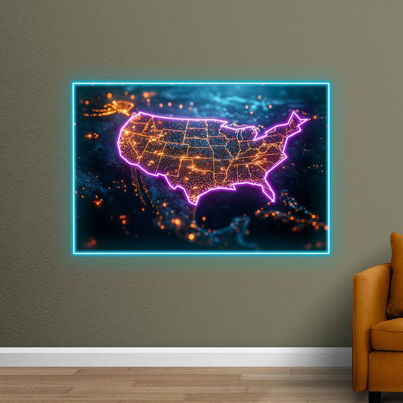 Creative Landscape Painting Neon | LED Wall Decorative Lights | Unique Home Art Lighting | For Bedroom, Living Room, Office Modern Decoration