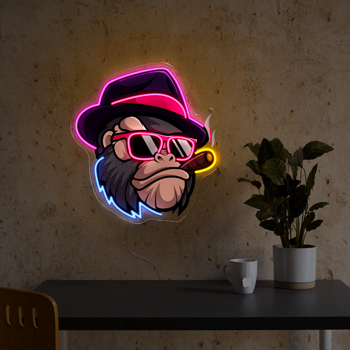 Too Cool Monkey Gang Artwork Led Neon Sign