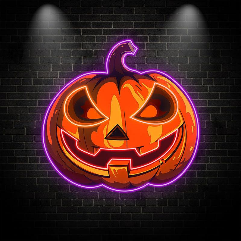 Glowing Pumpkin Neon signs Light | Spooky LED Decoration for Halloween Parties and Home Decor,Cute Pumpkin LED Neon Sign,Festive Atmosphere