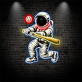 “Astronaut Baseball Neon signs Light - Unique LED Decor for Space Lovers, Perfect Gift for Sports Enthusiasts, Fun and Playful Wall Art