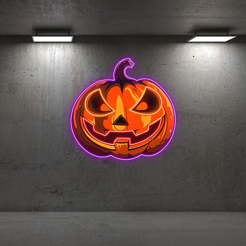 Glowing Pumpkin Neon signs Light | Spooky LED Decoration for Halloween Parties and Home Decor,Cute Pumpkin LED Neon Sign,Festive Atmosphere