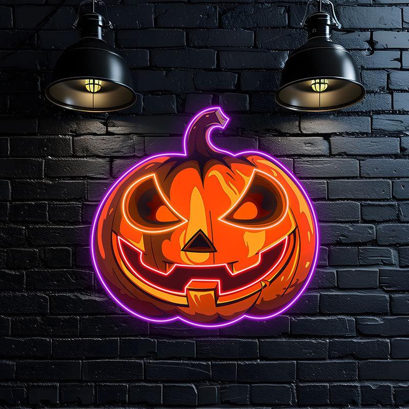 Glowing Pumpkin Neon signs Light | Spooky LED Decoration for Halloween Parties and Home Decor,Cute Pumpkin LED Neon Sign,Festive Atmosphere