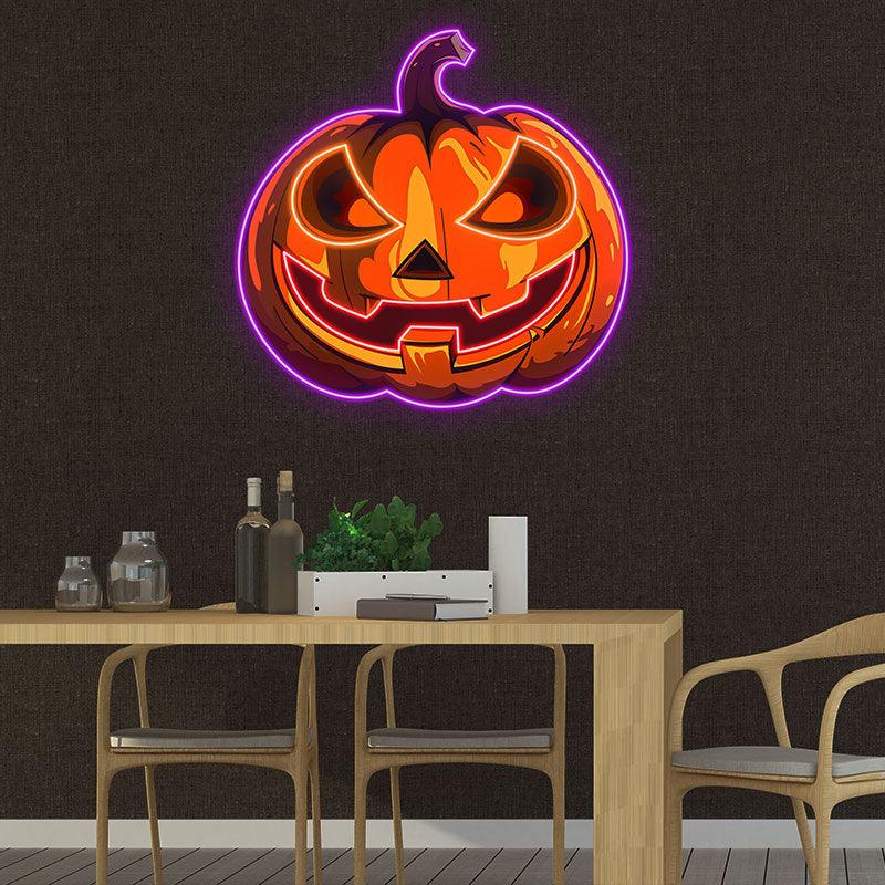 Glowing Pumpkin Neon signs Light | Spooky LED Decoration for Halloween Parties and Home Decor,Cute Pumpkin LED Neon Sign,Festive Atmosphere