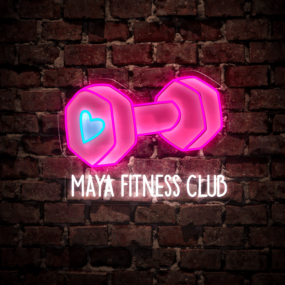 Personalized Pink Dumbbell Artwork Neon Sign
