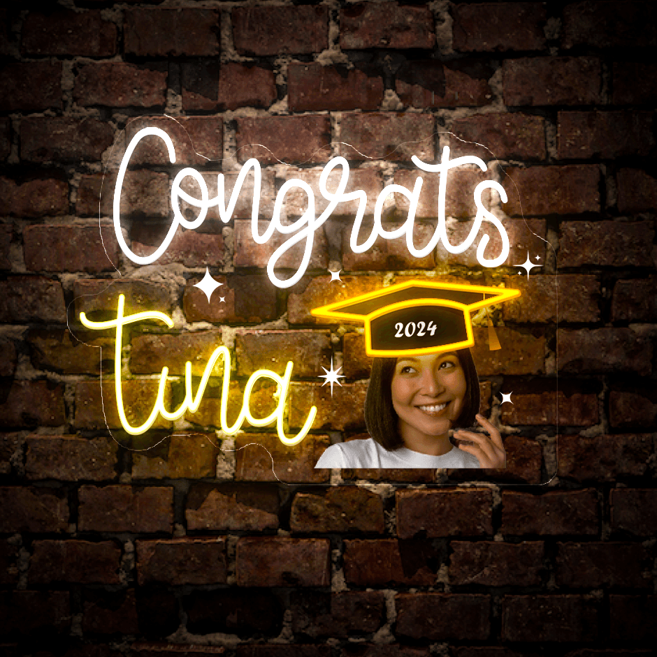 Personalized Graduation Banner Artwork Neon Sign