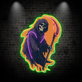 Sinister Grim Reaper Ghost with Scythe neon signs | Spooky LED Decoration for a Chilling Halloween Atmosphere