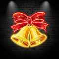 Christmas Bells Neon signs | Red Bow Tie Decoration | Happiness & Joy LED Lights Decoration | Perfect Holiday Gifts