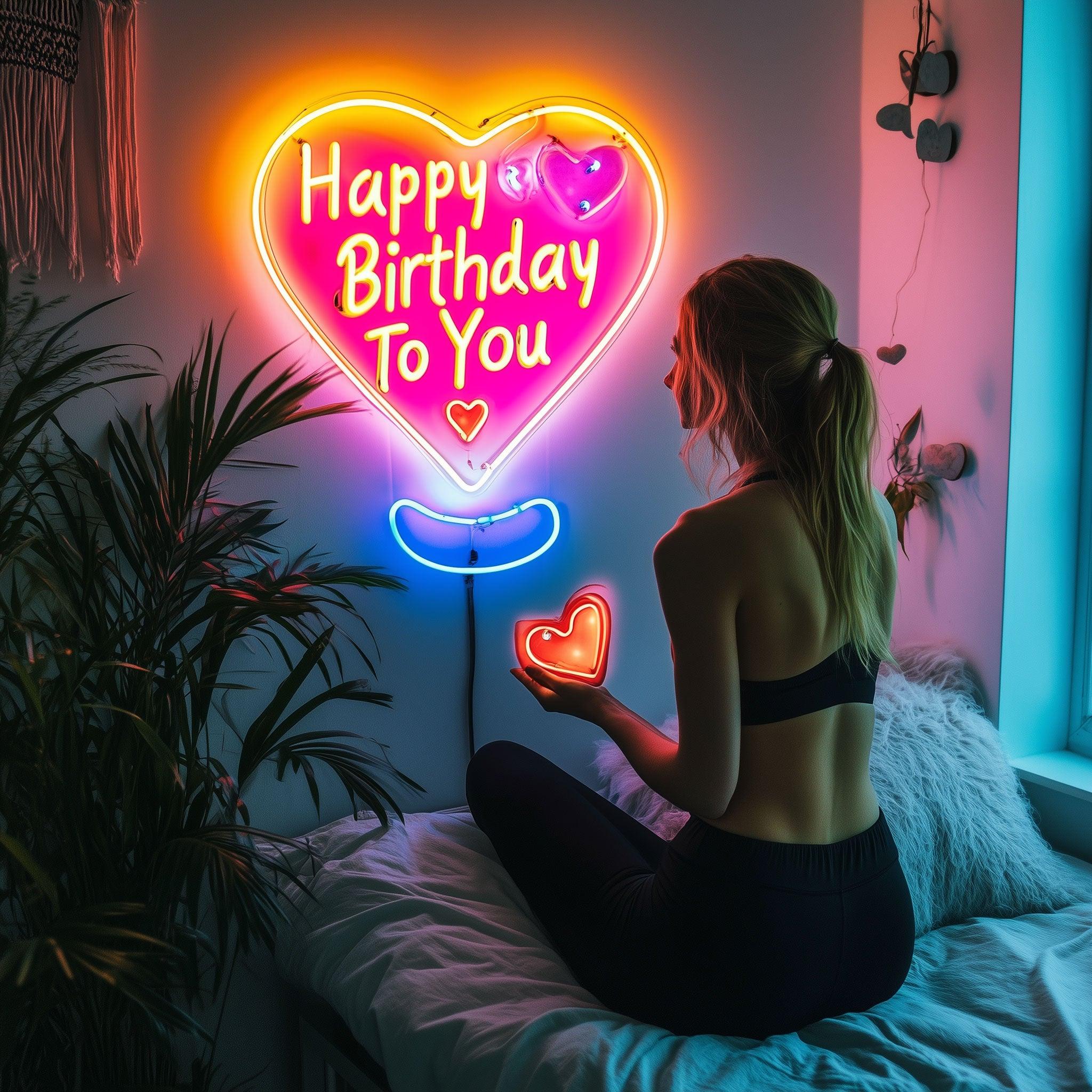 Happy Birthday LED Neon signs Lights | Creative Birthday Blessing Decoration Lights | Suitable for Party and Home Decoration