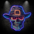 Stylish Skull with Hat LED Neon signs Light | Edgy Home Decor for Halloween and Beyond