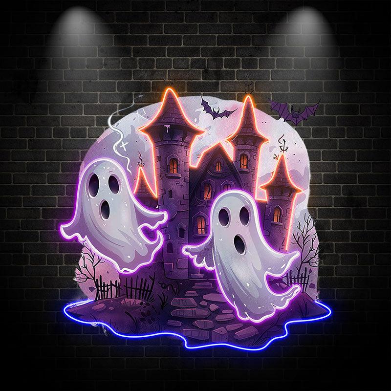 Haunted Ghost Castle Decoration | Spooky LED Light neon signsfor an Enchanting Halloween Experience