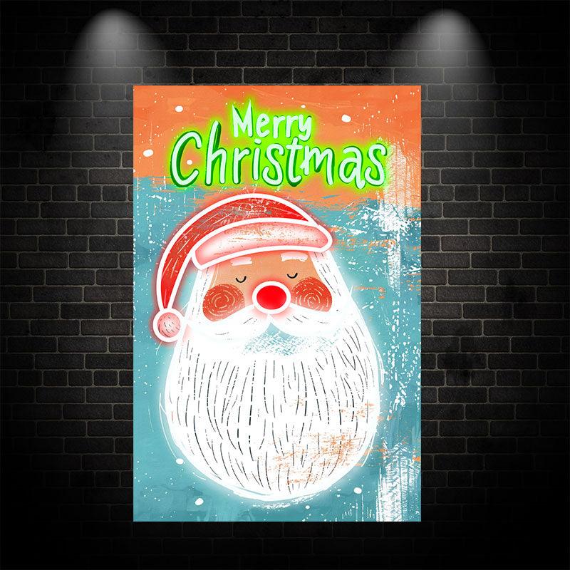 Big White Beard Santa Claus LED Neon signs Lights | Creative Holiday Decoration Lights | Warm Home Christmas Ambiance Lighting