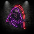 Eerie Grim Reaper Ghost Decoration | Spooky LED Light neon signs for Haunting Halloween Vibes