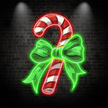 Good Wishes: Green Bow Tie Decorated Christmas Candy neon signs