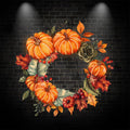 Thanksgiving Fruit Wreath neon signs- Pumpkin, Leaf & Grape Decorated with LED Neon - Perfect Holiday Home Decor!