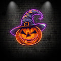 Charming Pumpkin with Hat Neon signs  Light | Whimsical LED Decoration for Halloween Fun