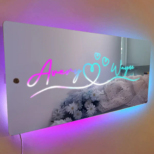 Custom Valentine's Day gift Mirror neon sign