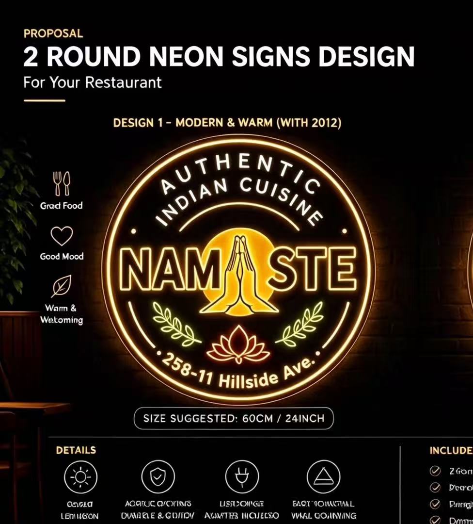 24‑Inch Round Neon Light, Non‑Waterproof