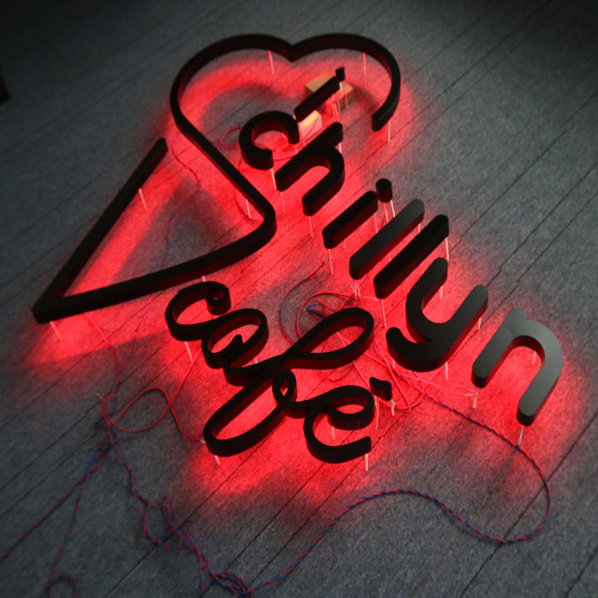 Custom outdoor stainless steel 3d led halo-lit channel letters standing off wall logo sign