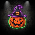 Spooky Hat-Wearing Pumpkin LED Light neon signs | Perfect for Adding a Festive Touch to Your Halloween Decor