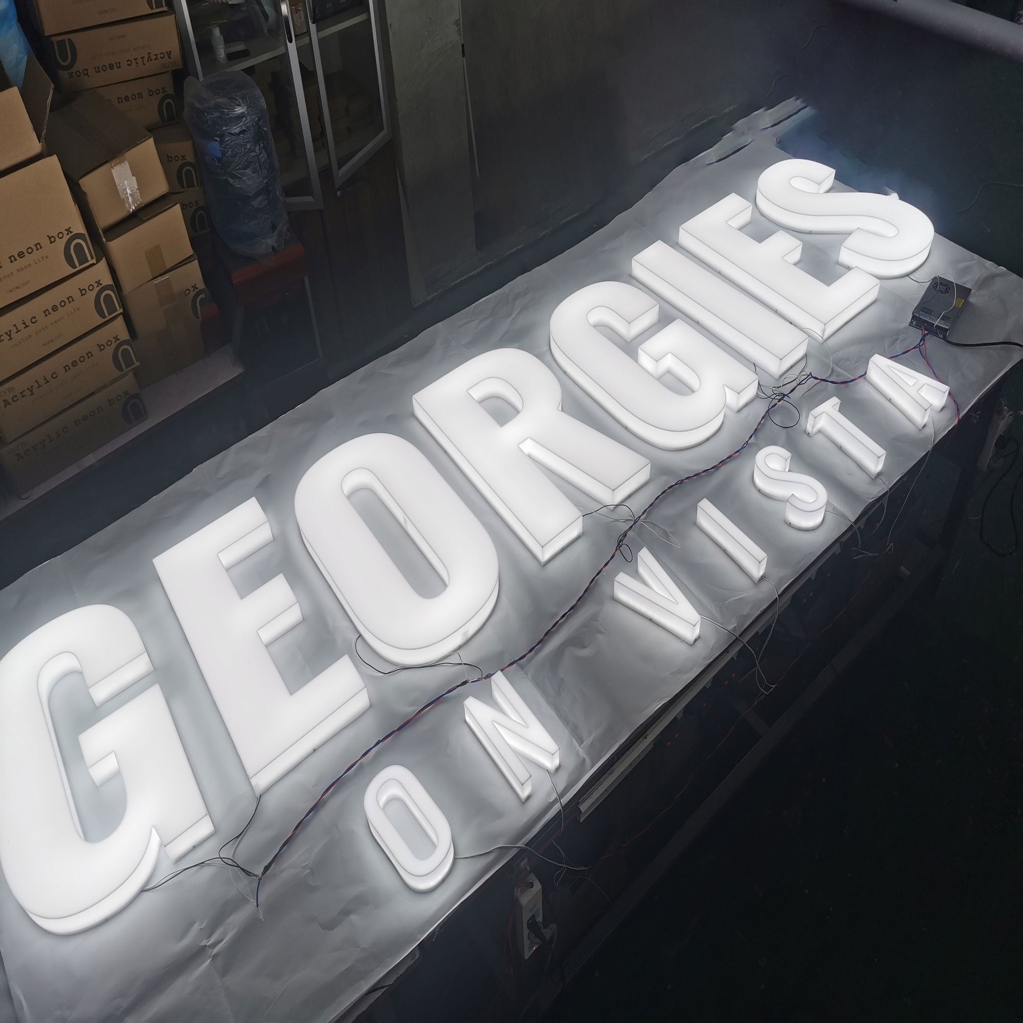 Custom Full Lit Logo Alphabet Acrylic Sign Light Up Channel Letters Full Illuminated LED Signages