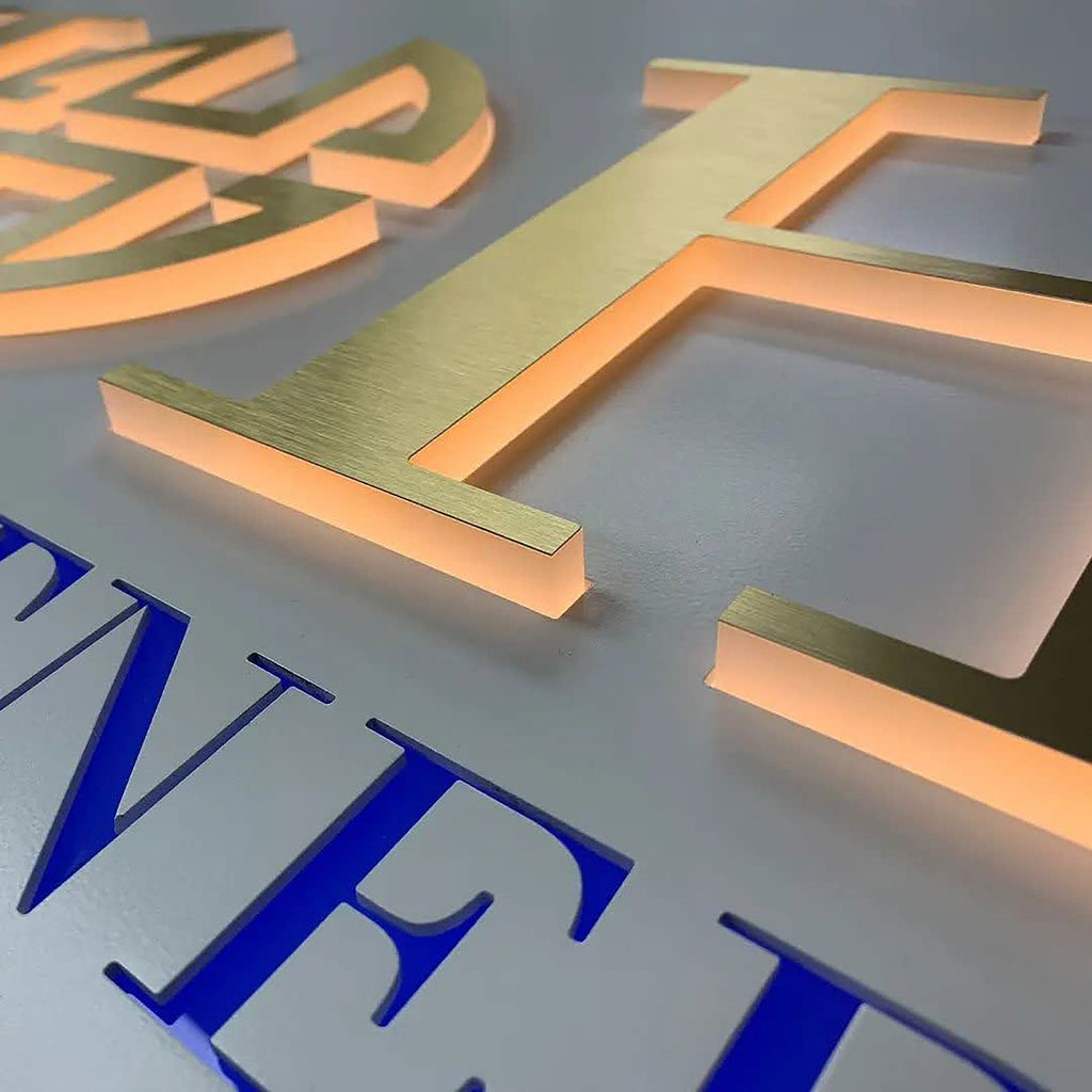 Commercial custom exterior led light box front illuminated acrylic letters back lighting box signage