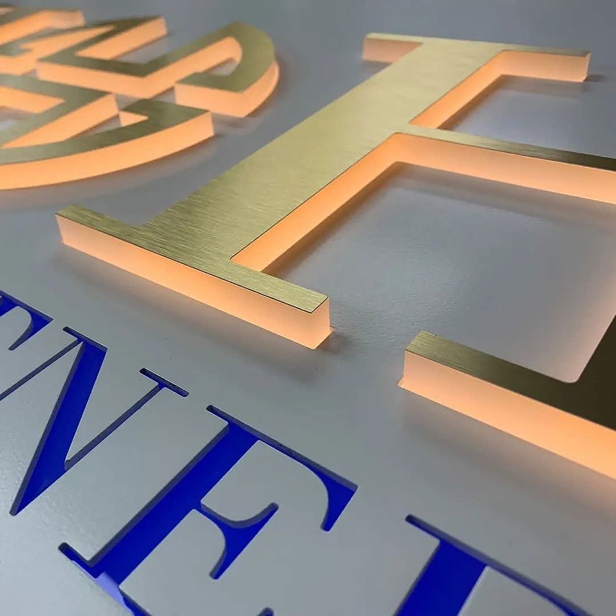 Commercial custom exterior led light box front illuminated acrylic letters back lighting box signage