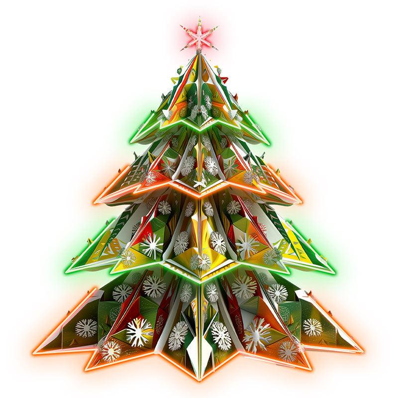 Sparkling 3D snowflake Christmas tree neon signs: a visual feast of colorful holiday atmosphere