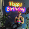 Happy Birthday LED Neon signs Lights | Creative Birthday Blessing Decoration Lights | Suitable for Party and Home Decoration