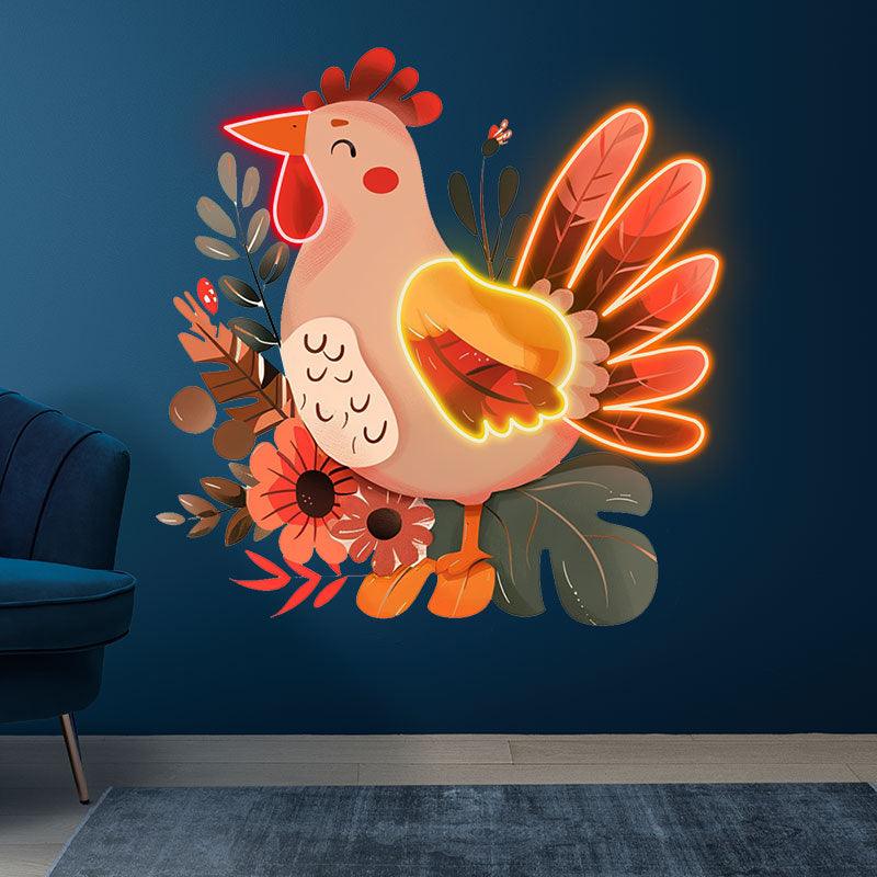 Thanksgiving Turkey Decorations neon signs - Cute LED Neon Lights by the Grass - Perfect Holiday Home Decorations