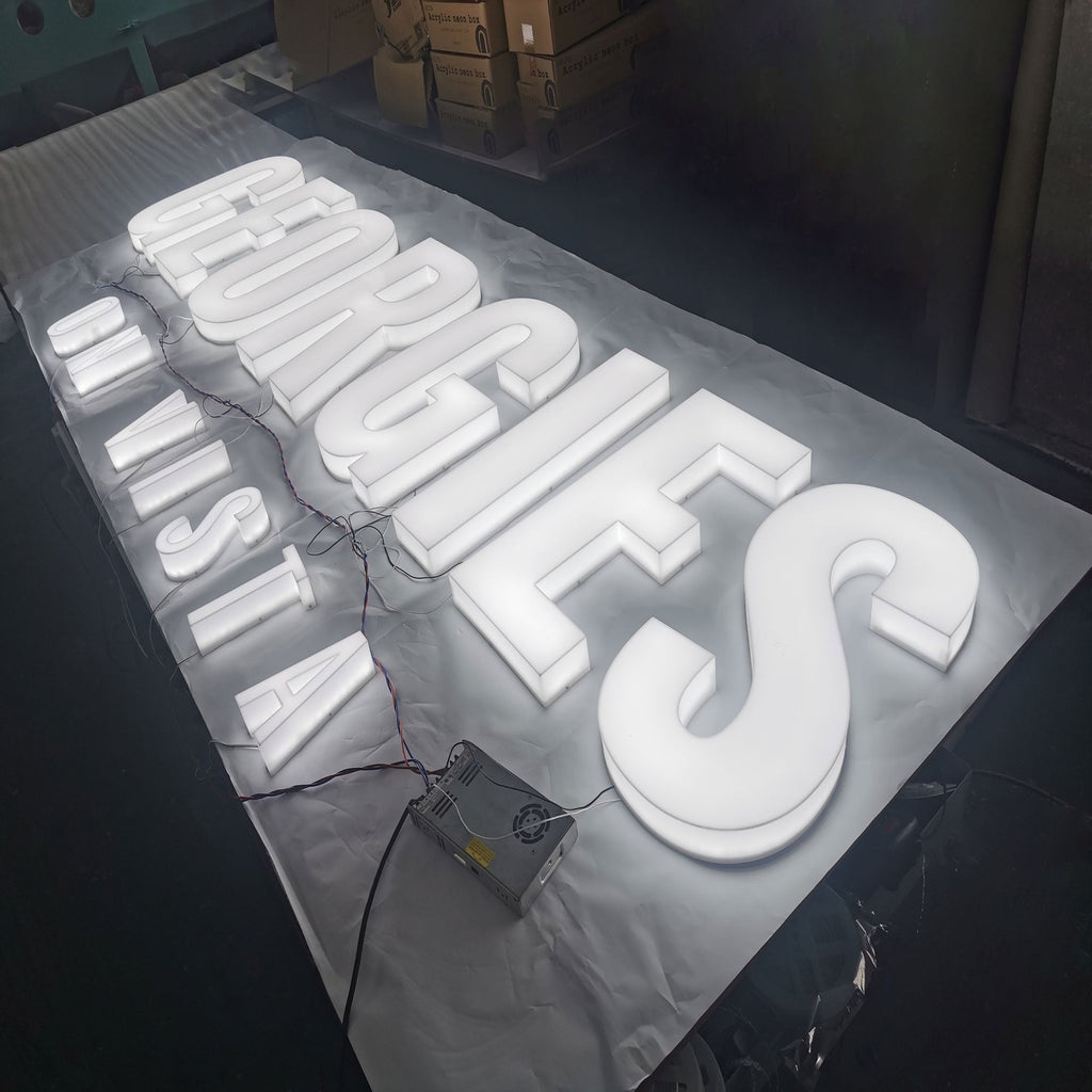 Custom Full Lit Logo Alphabet Acrylic Sign Light Up Channel Letters Full Illuminated LED Signages