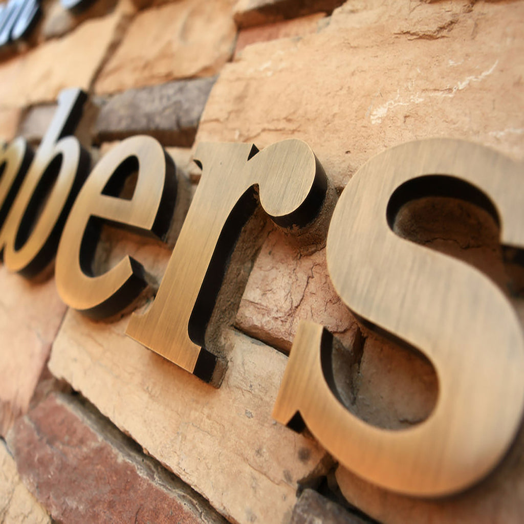 Bronze Fabricated Vintage Signs Alphabet Business Logos Metal Sign Outdoor Letters Signage