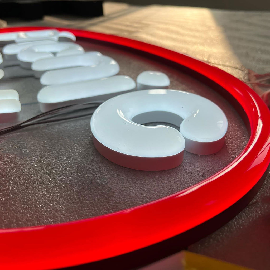 Interior acrylic led neon sign custom faux neon sign store shop door hanging illuminated signs