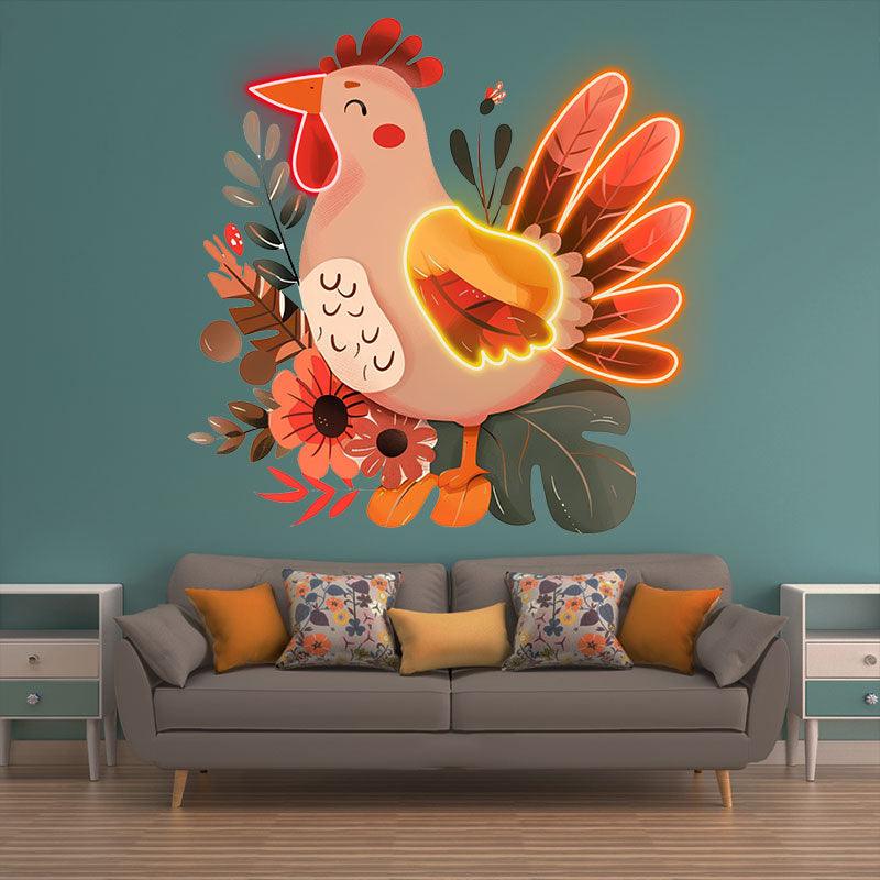 Thanksgiving Turkey Decorations neon signs - Cute LED Neon Lights by the Grass - Perfect Holiday Home Decorations
