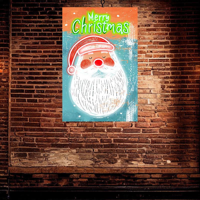 Big White Beard Santa Claus LED Neon signs Lights | Creative Holiday Decoration Lights | Warm Home Christmas Ambiance Lighting