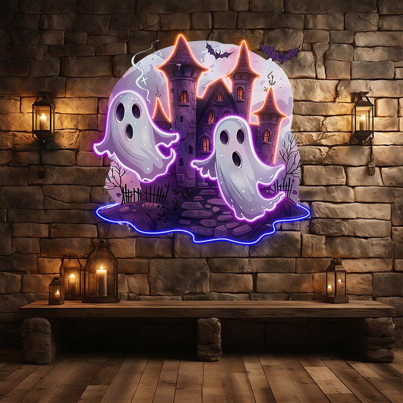 Haunted Ghost Castle Decoration | Spooky LED Light neon signsfor an Enchanting Halloween Experience