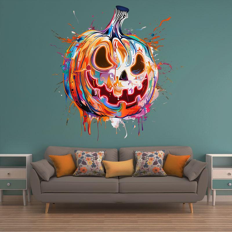 Colorful Pumpkin Face Neon signs Light | Spooky LED Decoration for a Fun Halloween Vibe