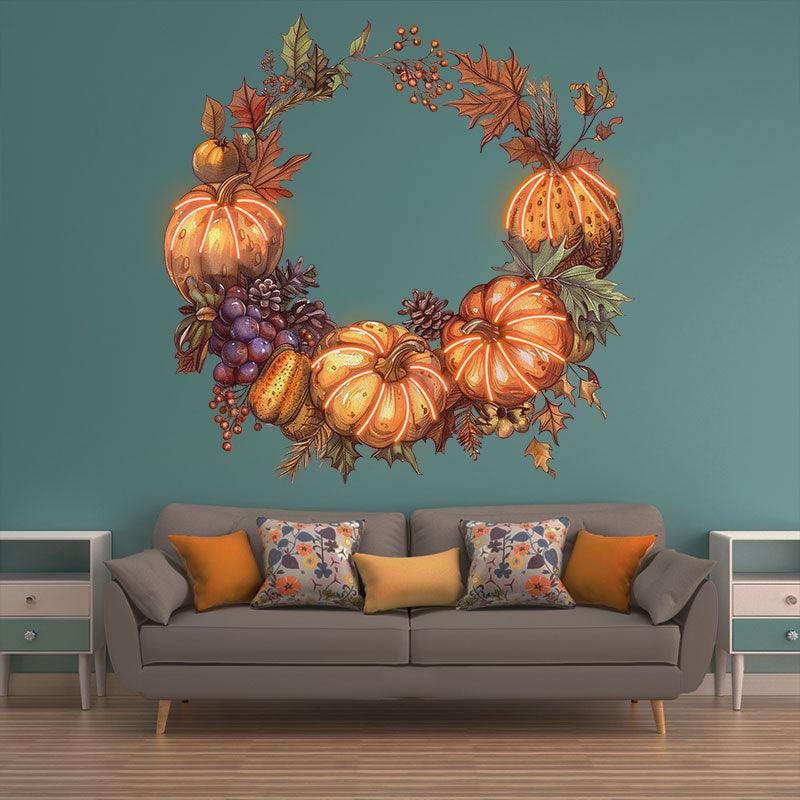 Thanksgiving Pumpkin Neon signs | Grape Vine Decor | Holiday Ambiance LED Lighting | Perfect Fall Home Decor