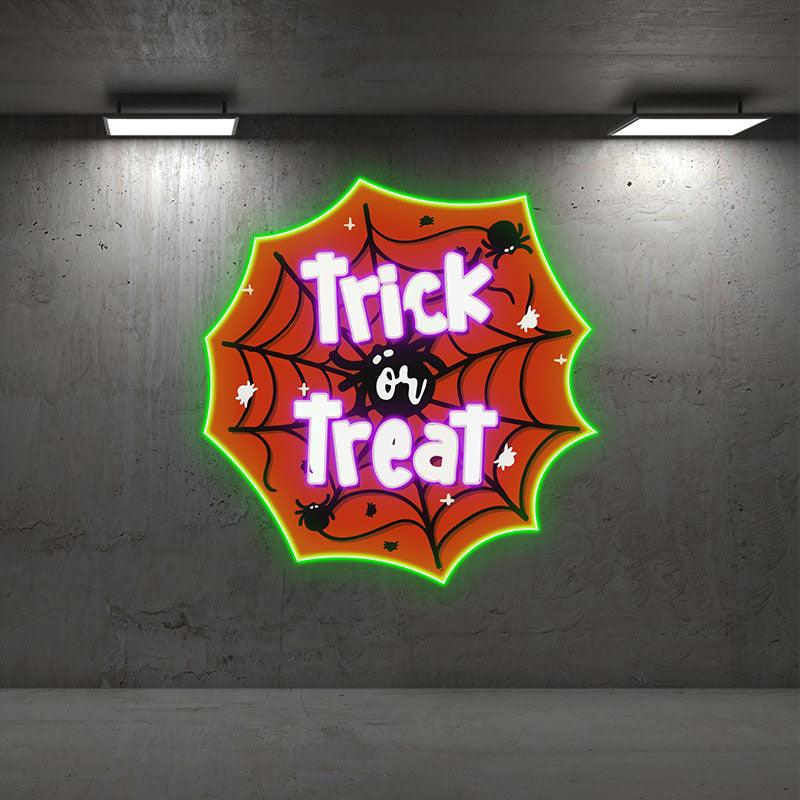 Creepy Spider Web Neon Signs | Spooky LED Decoration for a Haunted Halloween Vibe
