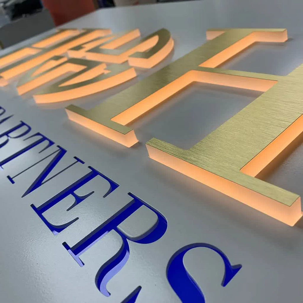 Commercial custom exterior led light box front illuminated acrylic letters back lighting box signage