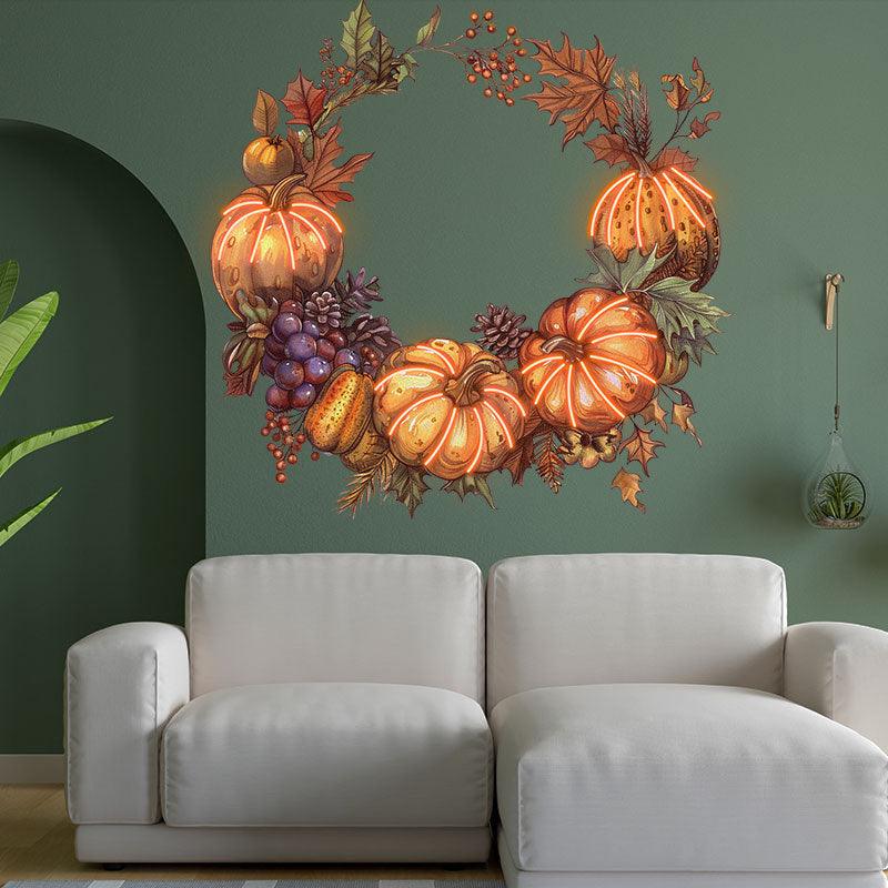 Thanksgiving Pumpkin Neon signs | Grape Vine Decor | Holiday Ambiance LED Lighting | Perfect Fall Home Decor
