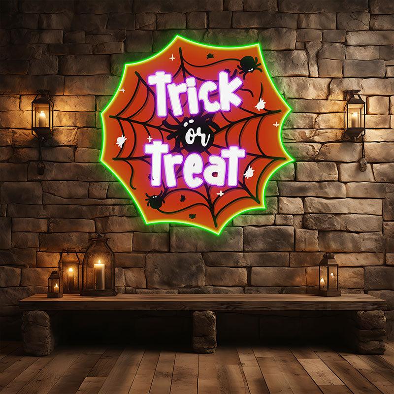 Creepy Spider Web Neon Signs | Spooky LED Decoration for a Haunted Halloween Vibe