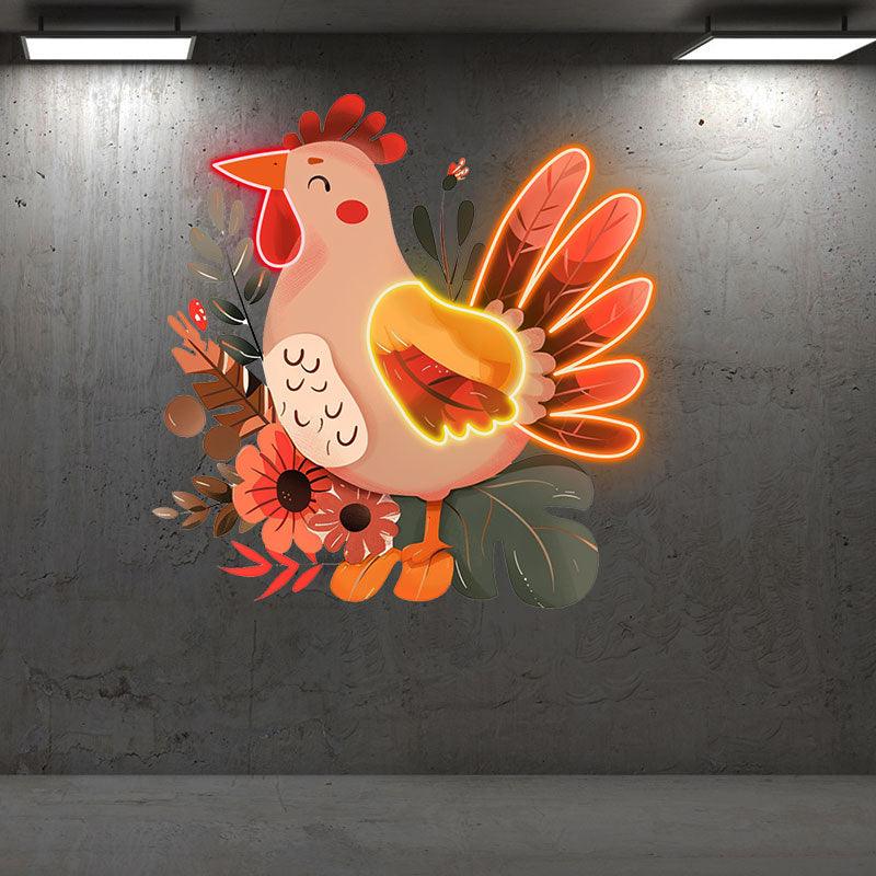 Thanksgiving Turkey Decorations neon signs - Cute LED Neon Lights by the Grass - Perfect Holiday Home Decorations