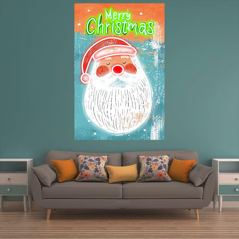 Big White Beard Santa Claus LED Neon signs Lights | Creative Holiday Decoration Lights | Warm Home Christmas Ambiance Lighting
